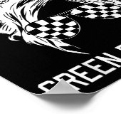 Cly Until The Green Flag Drops Messy Bun Racing Wo Poster (Ecke)