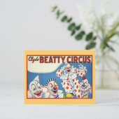 Clyde Beatty Vintag Circus Postkarte (Stehend Vorderseite)