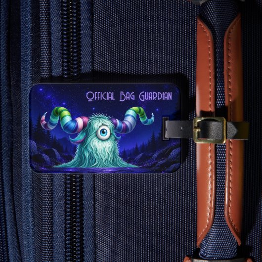 Clyde – Das großäugige neugierige Monster Gepäckanhänger (Vorderseite Insitu 4)