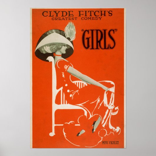Clyde Fitchs Beste Comedy, "Girls" Theater 2 Poster (Vorne)
