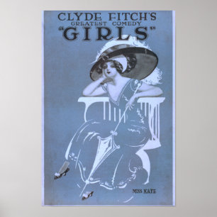 Clyde Fitchs Beste Comedy, "Girls" Theater Poster