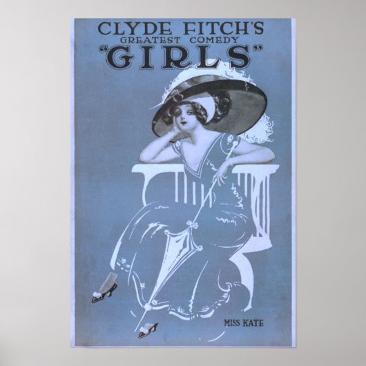 Clyde Fitchs Beste Comedy, "Girls" Theater Poster (Vorne)