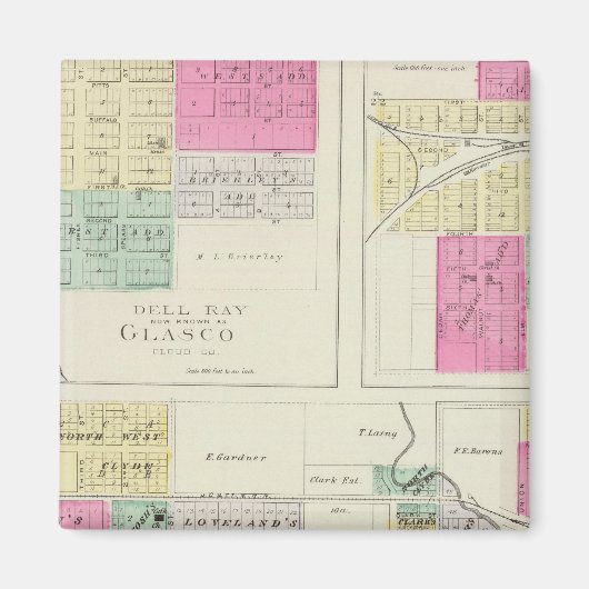 Clyde, Glasco, Jamestown, Kansas Magnet (Vorne)