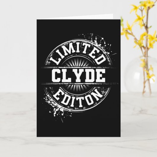 Clyde Limited Edition Funny Personalized Name Joke Karte (Gelbe Blume)