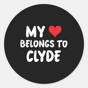 Clyde - Mein Herz gehört Clyde - Liebe Runder Aufkleber