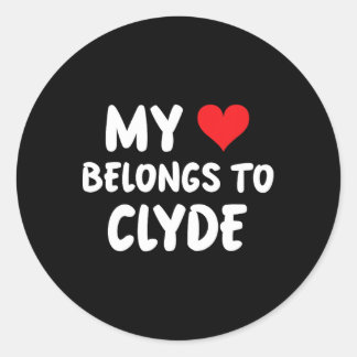 Clyde - Mein Herz gehört Clyde - Liebe Runder Aufkleber