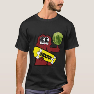 Clyde mit Wassermelone-und Nixpix Skateboard-Logo T-Shirt