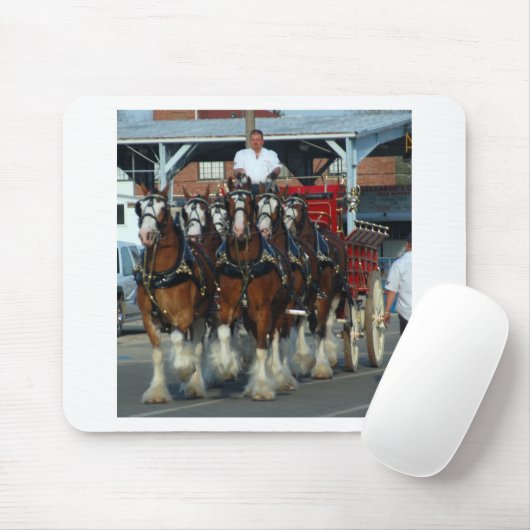 Clydesdale 6 Pferdeanhängevorrichtung Mousepad (Mit Mouse)