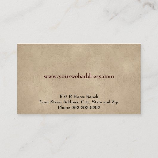 Clydesdale Business Card Visitenkarte (Rückseite)