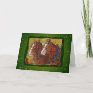 Clydesdale Draft Horse Holiday Card Feiertagskarte