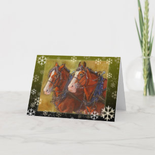 Clydesdale Draft Horse Holiday Card Feiertagskarte