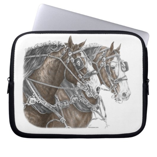 Clydesdale Draft Horse Team Laptopschutzhülle (Vorderseite)