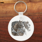 Clydesdale Draft Horse Team Schlüsselanhänger (Vorderseite)