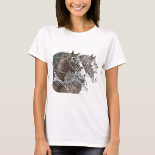 Clydesdale Draft Horse Team T-Shirt