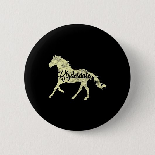 Clydesdale Entwurf Reitpferde Button (Vorderseite)