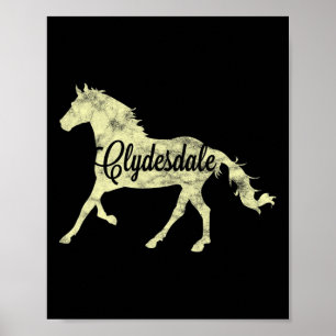 Clydesdale Entwurf Reitpferde Poster
