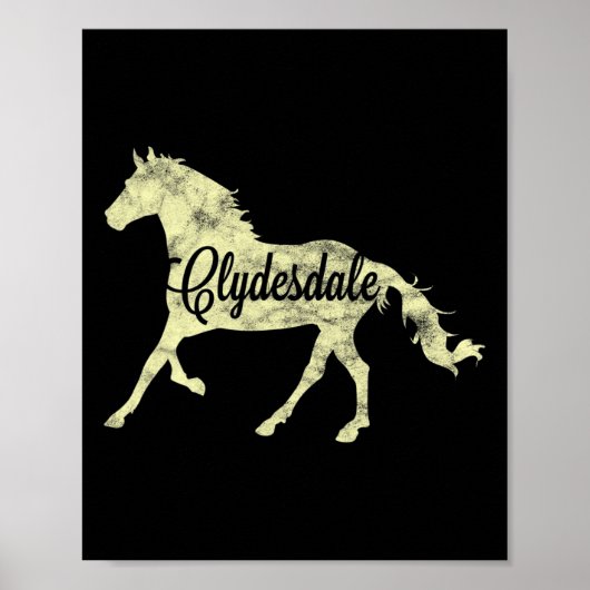 Clydesdale Entwurf Reitpferde Poster (Vorne)