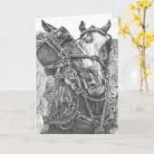 Clydesdale Entwurfs-Pferd, das durch Kelli Schwan Karte (Gelbe Blume)