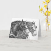 Clydesdale Entwurfs-Pferd, das durch Kelli Schwan Karte (Gelbe Blume)