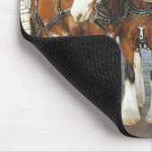 Clydesdale Entwurfs-Pferde in der Scheune Mousepad (Ecke)
