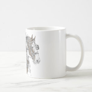 Clydesdale Entwurfs-Pferdeteam Kaffeetasse