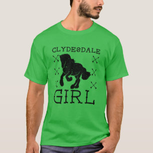 Clydesdale Girl Horse Reittier Schottisches Pferd T-Shirt