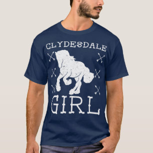 Clydesdale Girl Horse Reittier Schottisches Pferd T-Shirt