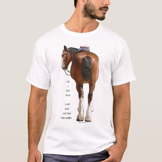 Clydesdale Hintern-Blick klein T-Shirt (Vorderseite)