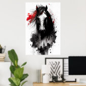 Clydesdale Ink Portrait Poster (Heimbüro)