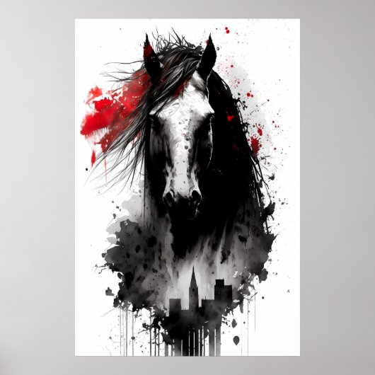 Clydesdale Ink Portrait Poster (Vorne)