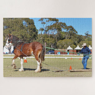 Clydesdale Pferd in einem Rundgang Puzzle