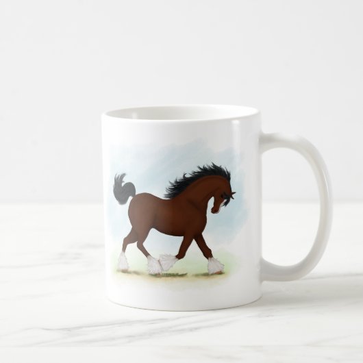 Clydesdale Pferd Kaffeetasse (Rechts)