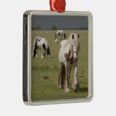 Clydesdale Pferde auf einem Gebiet, Ornament Aus Metall (Rechts)