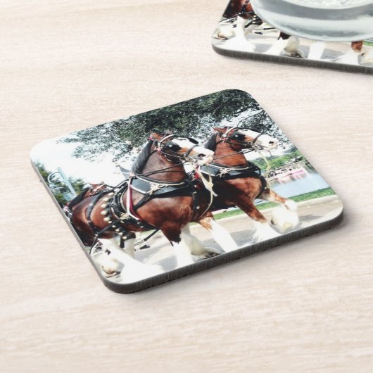 Clydesdale Pferde Getränkeuntersetzer (Linke Seite)