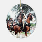 Clydesdale Pferde Keramik Ornament (Links)