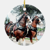 Clydesdale Pferde Keramik Ornament (Hinten)