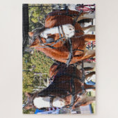 Clydesdale Pferde, um die Kutsche zu ziehen Puzzle (Vertikal)