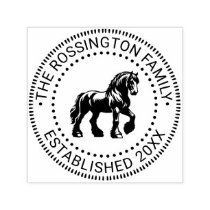 Clydesdale-Pferdefamilienname Datum Gegr NT Rahmen Permastempel