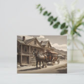 Clydesdale Pferderückzug Stagecoach Postkarte (Stehend Vorderseite)