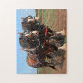 Clydesdale-Pflugpferde. Puzzle (Vertikal)