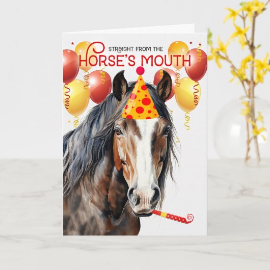 Clydesdale Sable Draft Pferd Sonntag Karte (Gelbe Blume)