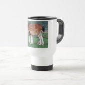Clydesdale Stute und Fohlen Reisebecher (VorderseiteRechts)