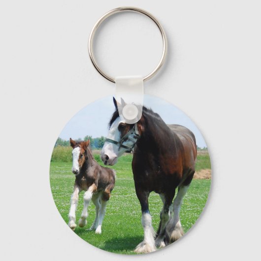 Clydesdale und Filly Schlüsselanhänger (Vorderseite)