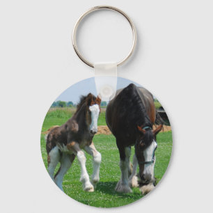 clydesdale und Stutenfohlen Schlüsselanhänger