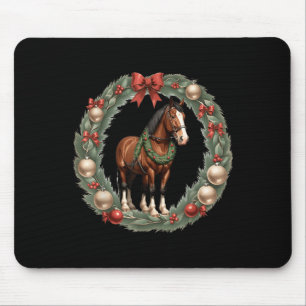 Clydesdale Weihnachtspferde & -amp; Ein Weihnachts Mousepad