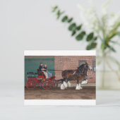 Clydesdales-Karren Postkarte (Stehend Vorderseite)