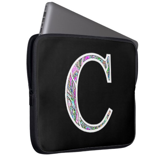 Cm belichtetes Monogramm Laptopschutzhülle (Vorne Rechts)