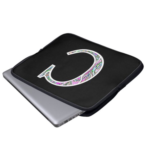 Cm belichtetes Monogramm Laptopschutzhülle (Vorne Knopf)