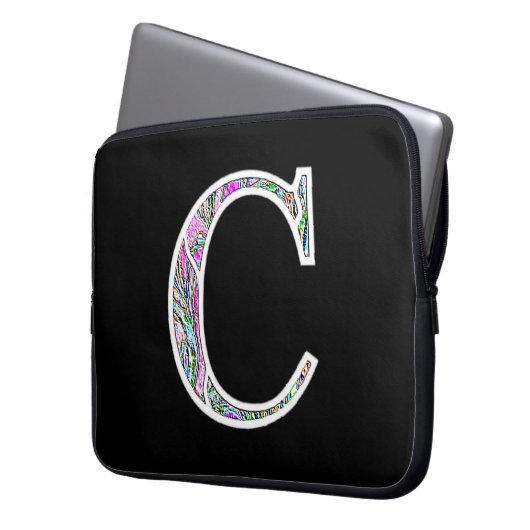 Cm belichtetes Monogramm Laptopschutzhülle (Vorderseite Links)