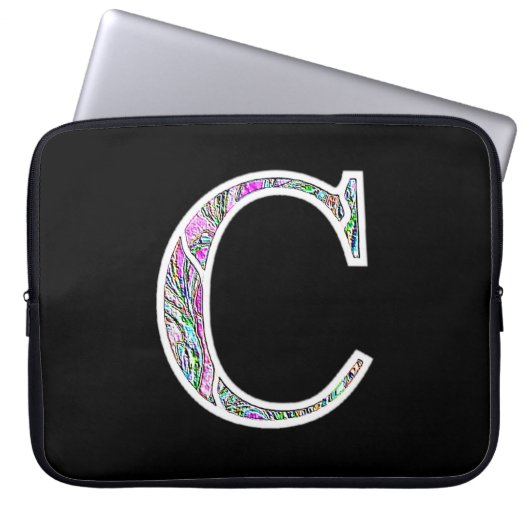 Cm belichtetes Monogramm Laptopschutzhülle (Vorderseite)